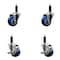 Service Caster 3'' Blue Poly Wheel Swivel 1'' Expanding Stem Caster Set 2 Brakes, 4PK SCC-EX20S314-PPUB-BLUE-2-TLB-2-1 - alternate 1
